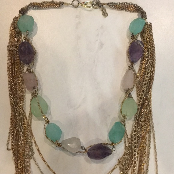 Anthropologie gold chain layered necklace. - Picture 2 of 4